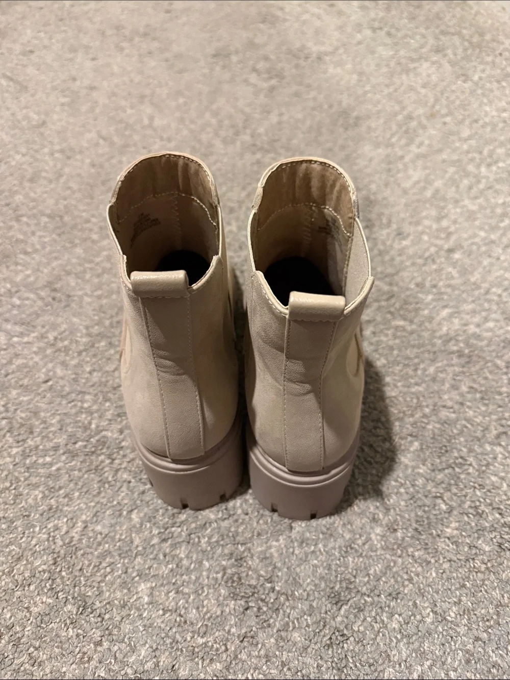 Chelsea Lug Booties in Taupe